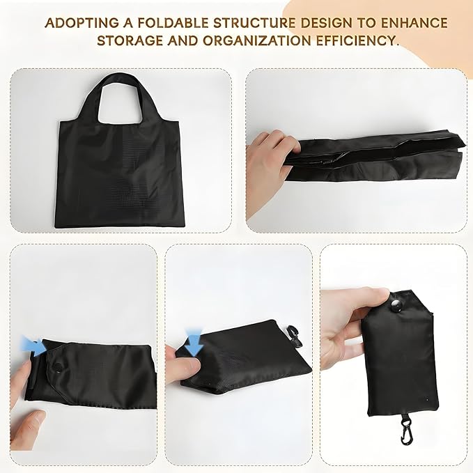 2 Pack Extra Large Foldable Shopping Bag, Waterproof Reusable Grocery Tote Bag Holder, Nylon (Navy Blue)