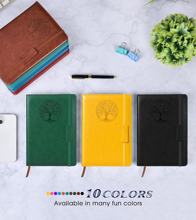 Lined Journal Notebook for Women Men,256 Thick Pages,A5 Hardcover Vintage Leather Journal for Writing,Travel,Business,Work, School,College Ruled Notebooks for Note Taking,Daily Diary 5.7"×8.3"