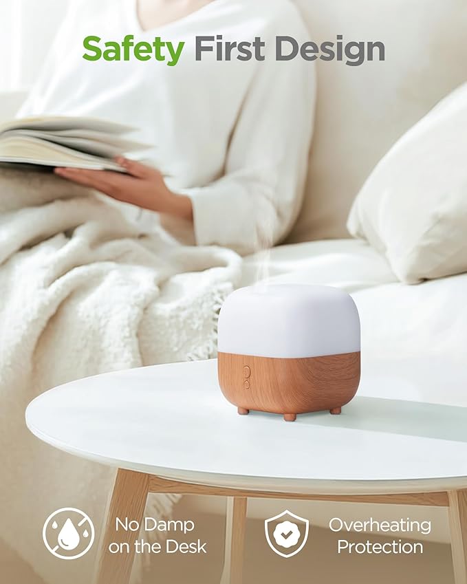 InnoGear 150ml Essential Oil Diffuser, 2 Pack 5-in-1 Diffusers for Home Scent 8 LED Color Aromatherapy Diffuser Air Desk Mini Humidifier Small Vaporizer Aroma Diffuser for Laptop Office, Medium