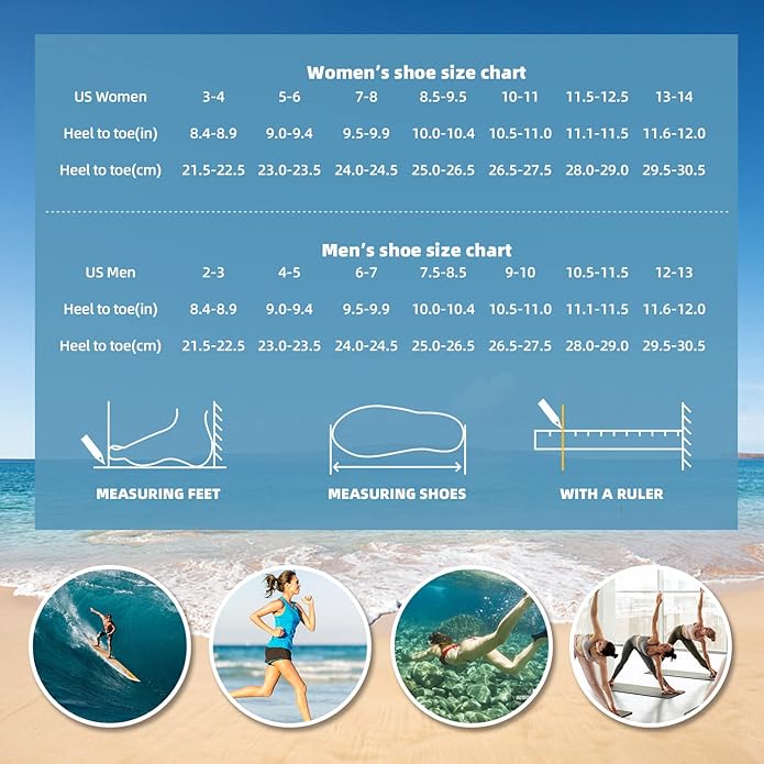 Water Shoes for Women Men Quick-Dry Aqua Socks Swim Beach Outfits Barefoot Yoga Exercise Wear Sport Accessories Pool Camping Must Haves River Hiking Adult Youth Size
