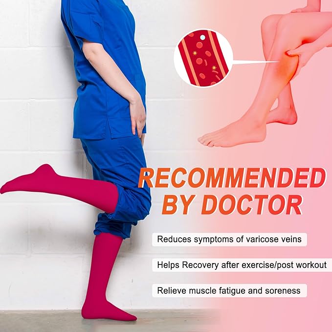 4 Pairs Compression Socks for Women Circulation-Best Support for Nurses,Running,Athletic,Travel
