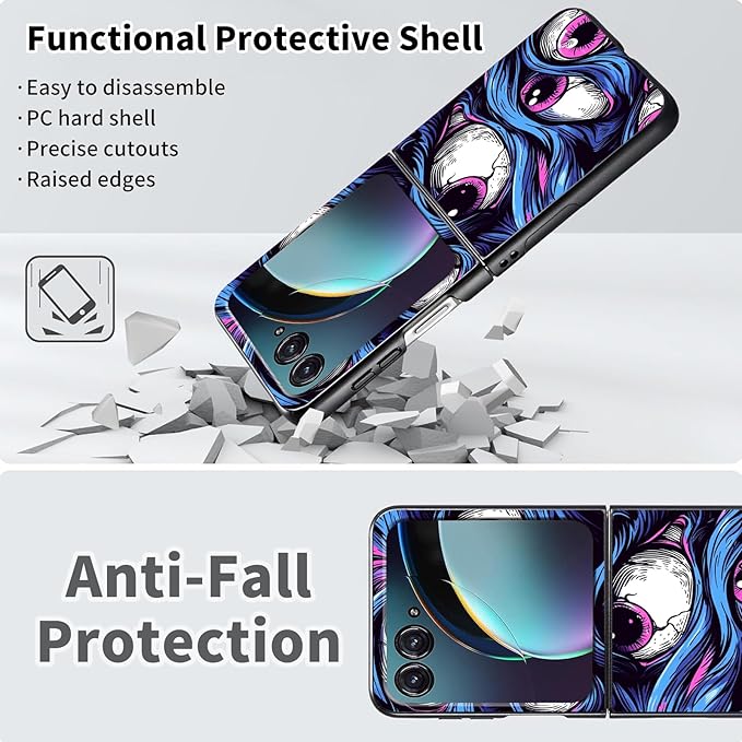 for Motorola Razr Plus 2025 Case,for Razor Plus 2025 Phone Case Cute Slim Hard PC Ultra-Thin Anti-Scratches Shockproof Protective Cover,Cute Blue Eye