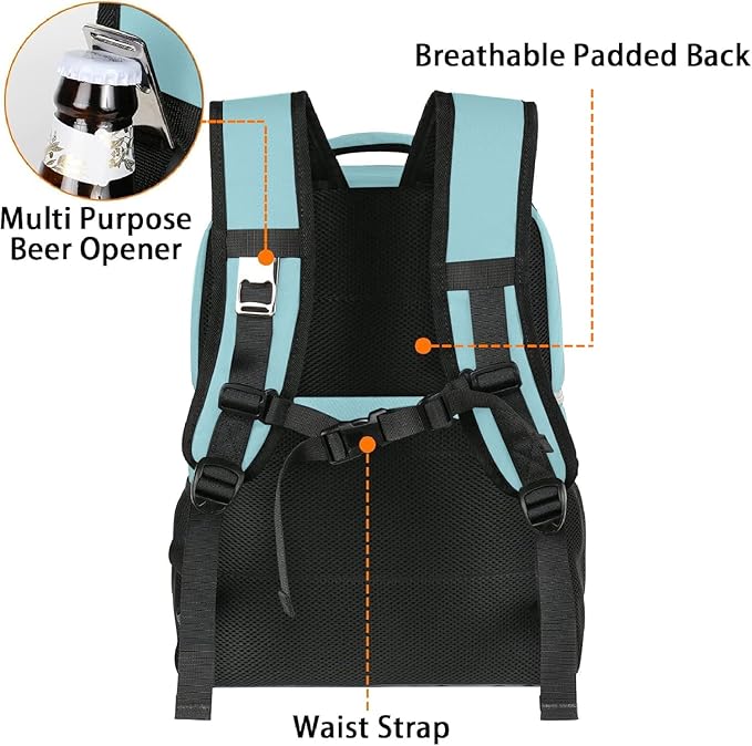 MATEIN Cooler Backpack, 26 Cans Insulated Lunch Backpack for Men Women, Leakproof Double Layer Lunch Cooler Bag Lightweight Soft Lunch Backpack with Cooler Compartment, Beach Camping Hiking Beer Gifts
