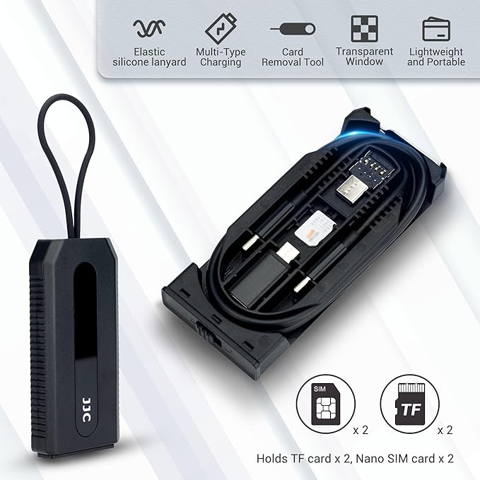 JJC Mulit-Functional Type-C Charging & Data Transfer Cable with USB C to Micro USB/USB A/USB 3.0 OTG Adapter Converter Kit for Outdoor Travel Cell Phone Charge Laptop PC Data Transfer
