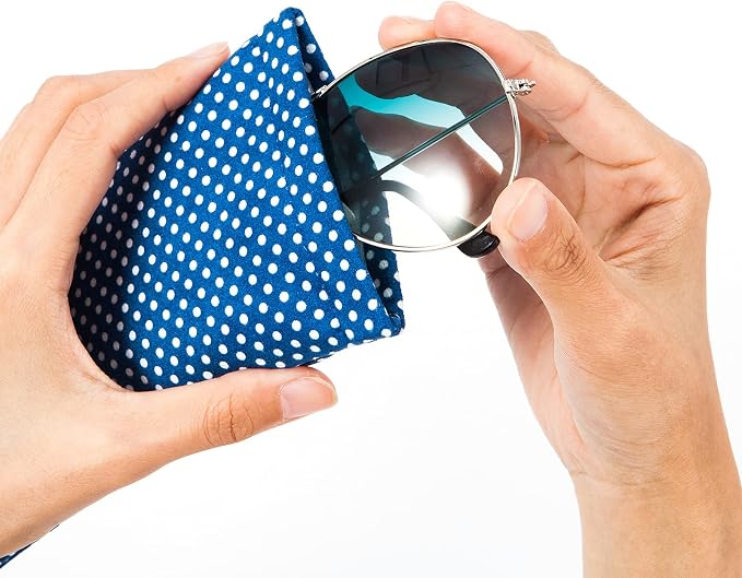 TRIUMPH VISION Squeeze Leather Sunglasses Pouch - 3 Pack Glasses Case Soft Eyeglass Sleeve Pouch Holder