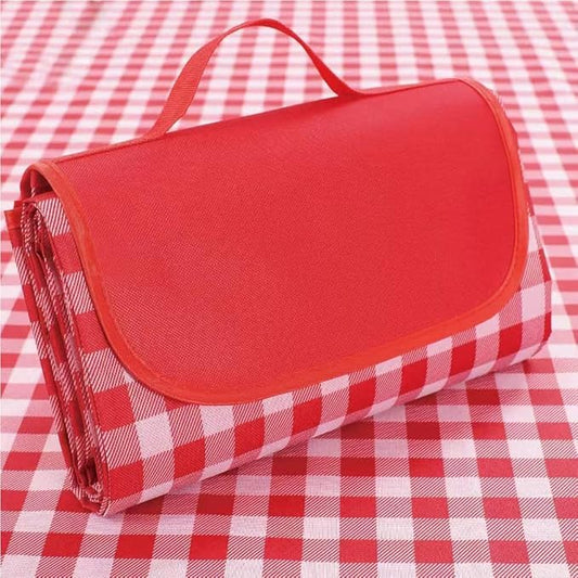 Picnic Blanket|Beach Mat|Picnic Blanket for Indoor and Outdoor, 80" x 60" Sandproof Waterproof Larger Mat for Beach, Travel, Camping, Hiking, Park Grass,Handy Mat Tote, Foldable. (Red Plaids)