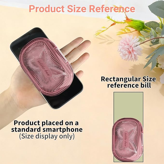 4 Pcs Qtip Holder Pink Hair Tie organizer Small Container Portable Travel Qtips Case Cotton Swab Holder Flosser Dispenser 3.94 x 2.76 Inch