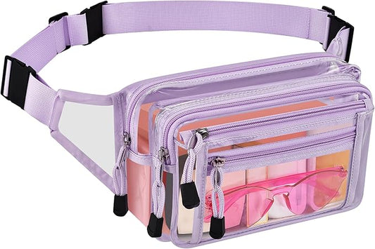 Clear Bag Stadium Approved Clear Fanny Pack for Women for Work,Multi-purpose Waist Bag for Travel & Sporting Event