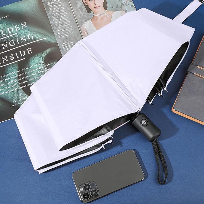 Jexine 6 Pcs Windproof Travel Umbrella for Rain Compact Small Automatic Lightweight Portable Umbrella for Men Women Backpack