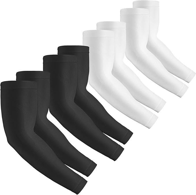2 Pairs UV Protection Cooling Arm Sleeves Compression Sun Sleeves for Men Women Youth, Tattoo Cover Up, UPF 50