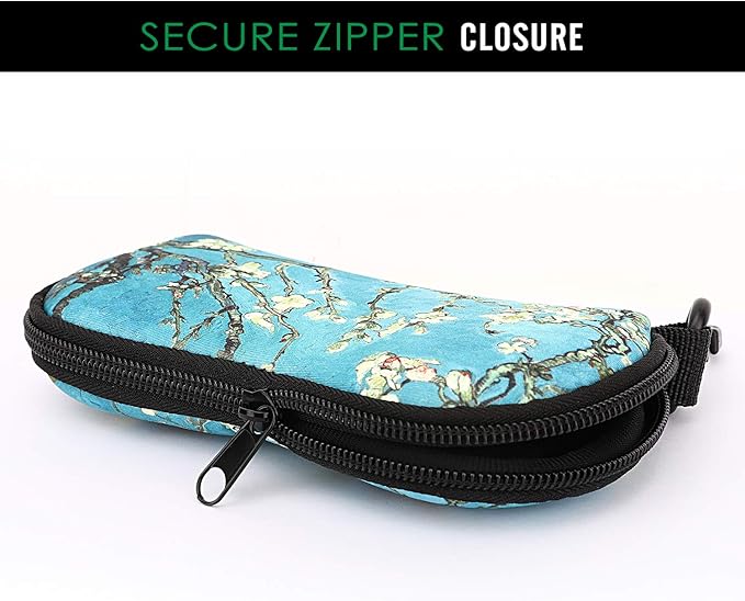 MoKo Sunglasses Soft Case Ultra Light Neoprene Zipper Eyeglass Case for Men Women