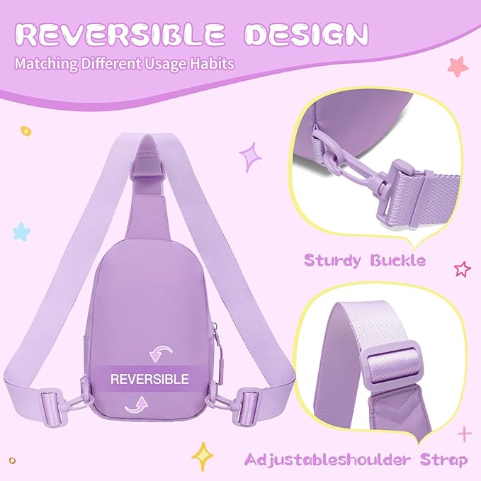 Viverte Birthday Gifts for Girls Small Clear Initial Sling Bag Crossbody Bag Purse Fanny Packs Personalized Monogrammed Gifts for Girls for Travel (Lavender-H)