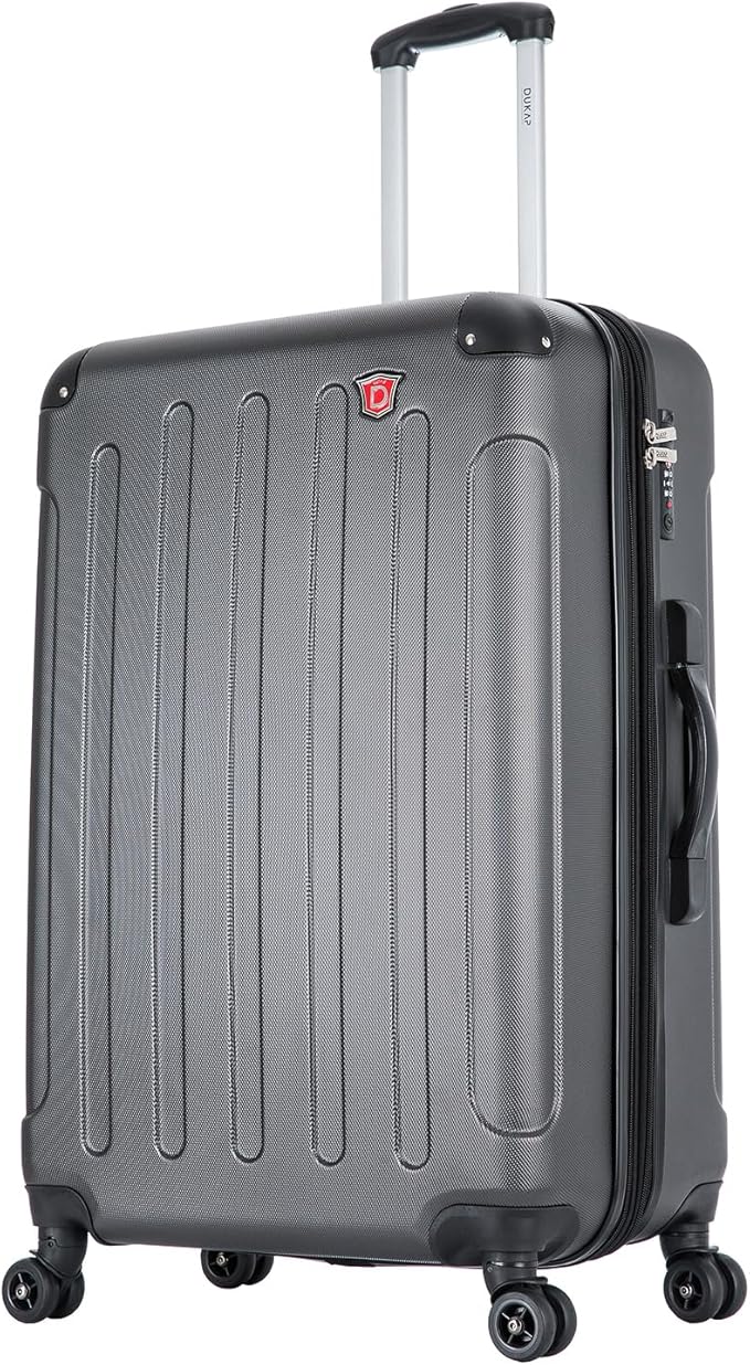 DUKAP INTELY Hardside Luggage with Ergonomic GEL Handle | Spacious Hardside Travel Luggage with TSA Combination Lock and Digital Weight Scale | 28 Inch Large Spinner Suitcase | Grey