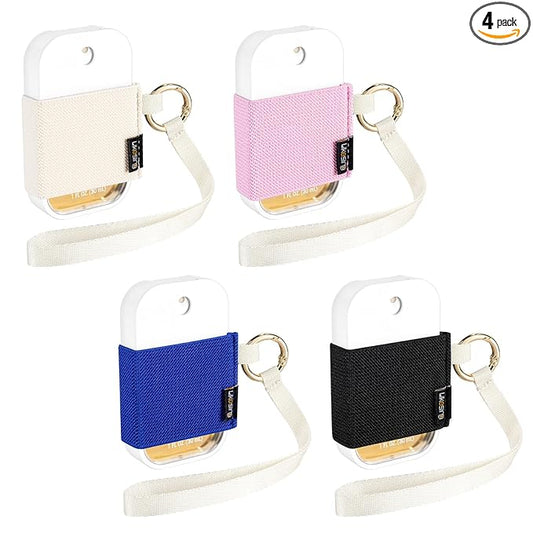 Likesing Hand Sanitizer Spray Sleeve Compatible with T0uch-land, 4 Elastic Travel Hand Sanitizer Holder with Keychain and Wrist Strap for Travel Hand San1tizer for Glow Mist and Power Mist(Colorful)