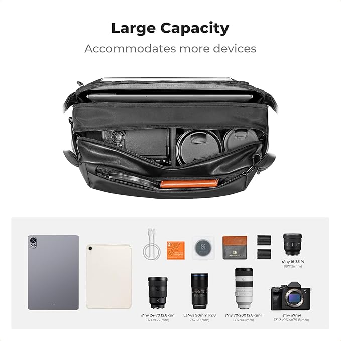 K&F CONCEPT Camera Sling Bag Crossbody Bag Waterproof Camera Shoulder Backpack DSLR/SLR/Mirrorless Camera Case