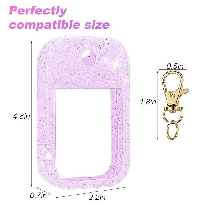AIERSA Hand Sanitizer Spray Glitter Case Compatible with Touchland, Silicone Hand Sanitizer Case Holder with Keychain for Touch Land Mist 1FL. OZ(Glitter Sequin Purple)