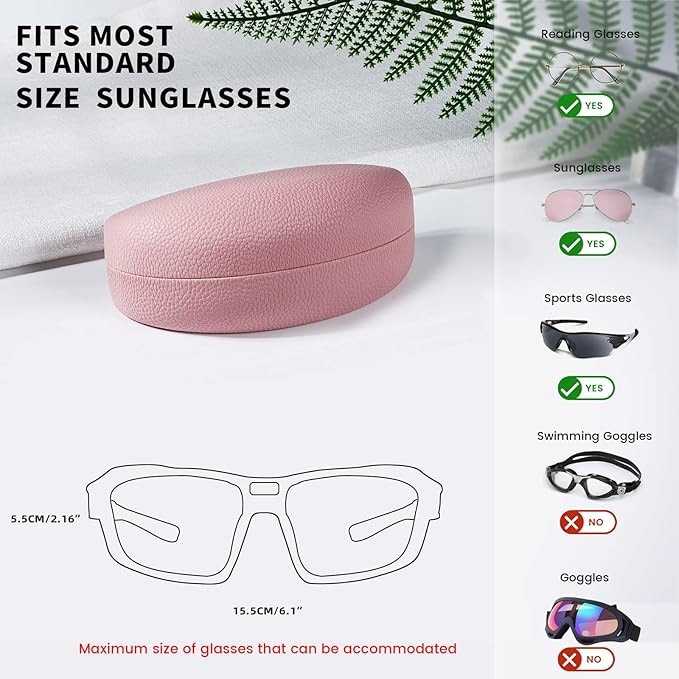 molshine Hard Shell Sunglasses Case,Classic Large Glasses Case for Sunglass,Eyeglasses with Cleaning Cloth,Pouch