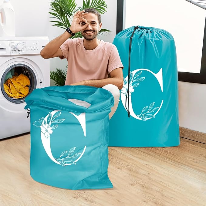 Sylfairy 2 Pack Extra Large Travel Laundry Bag, Dirty Clothes Organizer with Drawstring,Heavy Duty Travel Laundry Bags