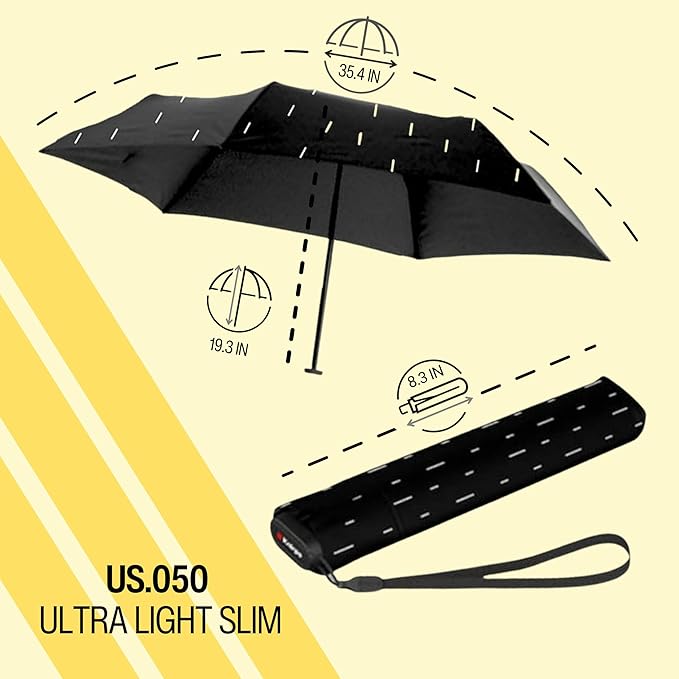 Knirps US.050 Ultra Light Pocket Size Manual Rain Umbrella with Carrying Case