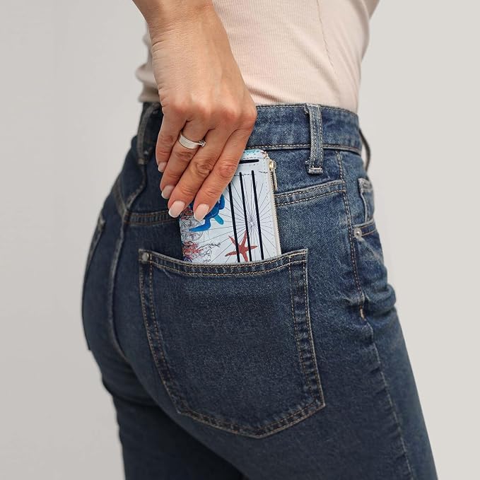 Sodsay Card Case Slim Front Pocket Wallet for Women Credit Card Holder with Keychain | Slim, Credit Card Holder, Front Pocket, with Keychain | Slim