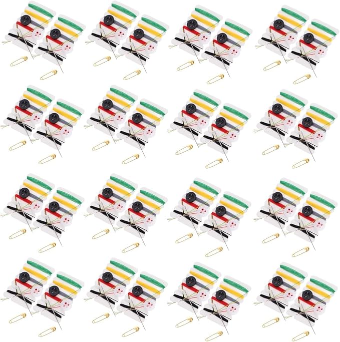 100pcs Sewing Kit - Portable Emergency Repair Kit with Pre-Threaded Needles, Buttons & Pins - Travel Essentials for Quick Clothing Fixes, Beginners & Hotel - Mini Mending Set for Kids & Home Storage