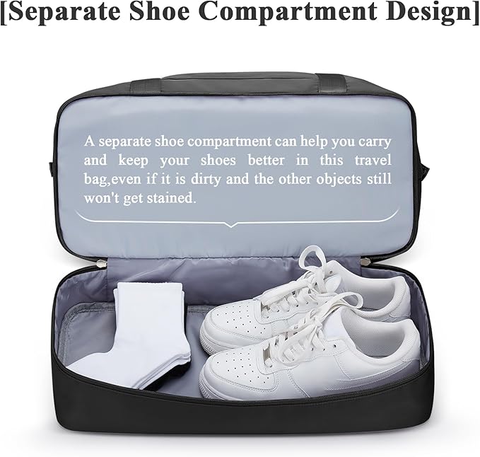 Travel Duffel Bag with Shoes Compartment, Overnight Weekender Bags for Women,Carry on Personal Item Bag,Medium Size