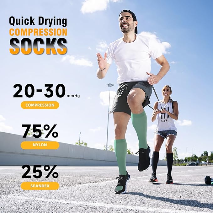 bropite Compression Socks for Women & Men Circulation-Support Knee High Socks 20-30 mmhg-Best for Running,Medical,Nurse,Travel