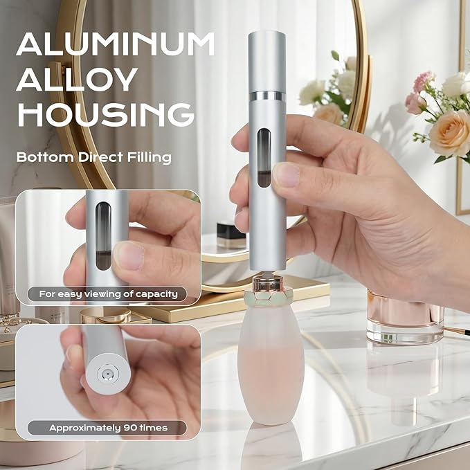 10ml Perfume Atomizer Travel Refillable, 3PCS Portable Perfume Travel Refillable Bottle,Bottom-Filling Fragrances Perfumes Bottle,Mini Cologne Dispenser, Perfect Travel Essentials for Men & Women