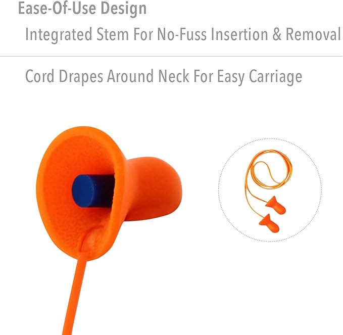 Howard LEIGHT Honeywell Home Howard Leight by Quiet Corded Reusable Earplugs, 100 Pairs (QD30), Orange