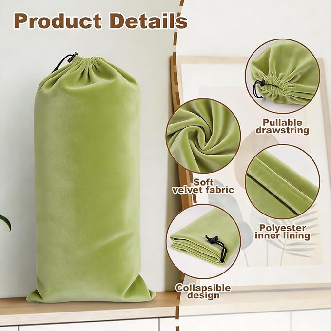 10 Pcs Single Shoe Bags for Travel,18"X9"shoe travel bag for Packing Dustproof Shoe Bag storage Sneaker Travel Bags Washable & Reusable dust bags for Boots Handbags Shoes & Toys (Green)