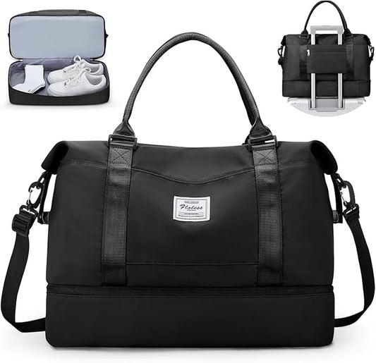 Travel Duffel Bag with Shoes Compartment, Overnight Weekender Bags for Women,Carry on Personal Item Bag