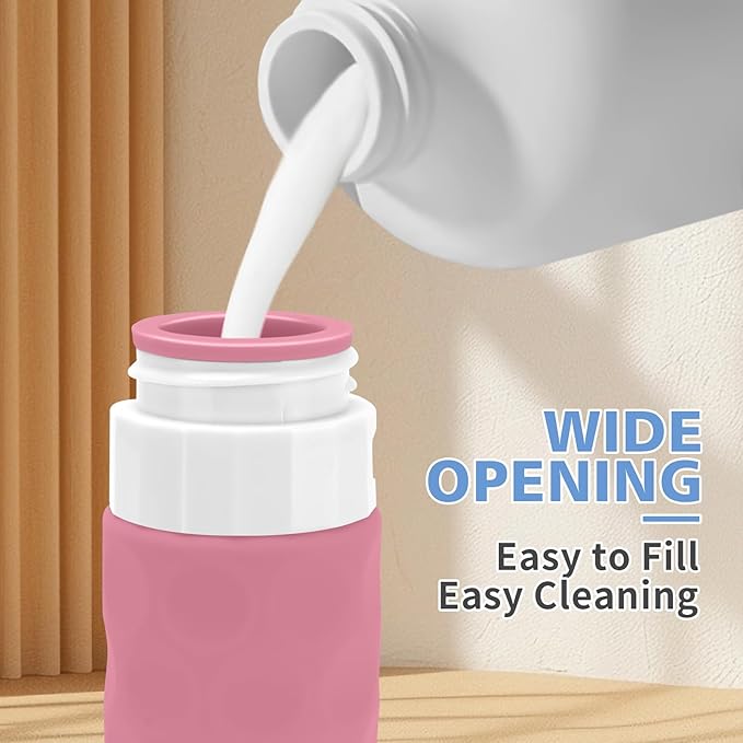 Silevoler Travel Bottles for Toiletries, 4pcs Tsa Approved 3oz Travel Size Containers, BPA Free Leak Proof Premium Silicone Bottles, Refillable Liquid Squeezable Accessories W/Toiletry Bag (Vibrant)