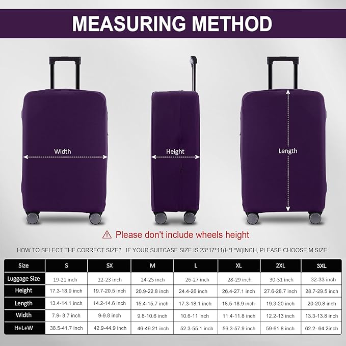 Travel Luggage Cover - Scratch-Resistant Fit 19-31 Inch, Purple, 2XL (30-31 inch)