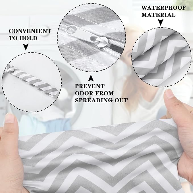 Shappy 2 Pack Large Travel Laundry Bags, Large Wet Dry Waterproof Dirty Clothes Bag for Suitcase, Swimsuit Beach Gym College Dorm Wet Bag(Stripe Style)