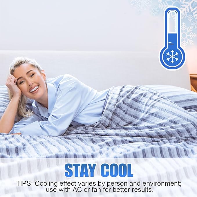 Ailemei Direct Cooling Blanket for Hot Sleepers, Double Sided Cold Effect, Queen Size Lightweight Breathable Summer Large Big Blankets for Bed, Transfer Heat to Keep Body Cool Night Sweats, 90"x90"