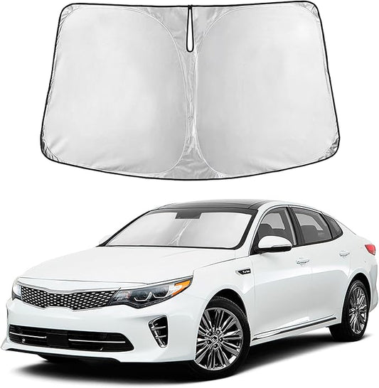 Autovir Windshield Sun Shade Fit for 2016-2018 2019 2020 Kia Optima Sunshade, Front Car Window Shades Sun Visor, Blocks UV Rays & Heat, Car Accessories