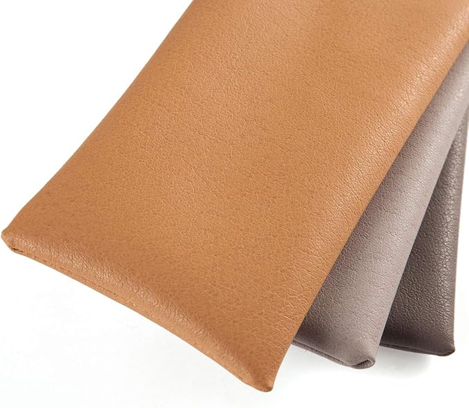TRIUMPH VISION Squeeze Leather Sunglasses Pouch - 3 Pack Glasses Case Soft Eyeglass Sleeve Pouch Holder