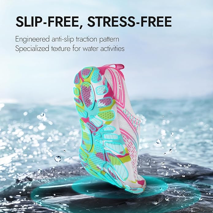ATHMILE Hiking Barefoot Water Shoes for Women Men Beach Swim Aqua Pool River Quick Dry Athletic Wide Toe Outdoor Sport Kayaking Boating Rock Climbing Yoga Lake
