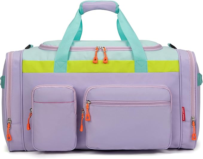 Large Kids Duffle Bag for Travel, Overnight, or Weekender, 22" inch (Light Green)