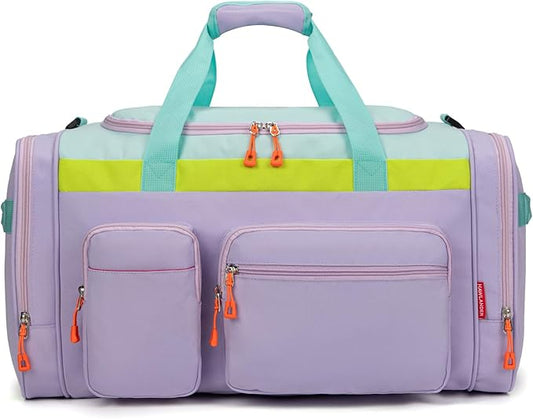 Large Kids Duffle Bag for Travel, Overnight, or Weekender, 22" inch (Light Green)