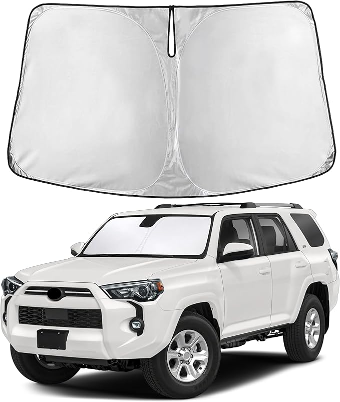 Autovir Windshield Sun Shade Fit for 2010-2024 2025 2026 Toyota 4Runner Sunshade, Front Car Window Shades Sun Visor, Blocks UV Rays & Heat, Car Accessories