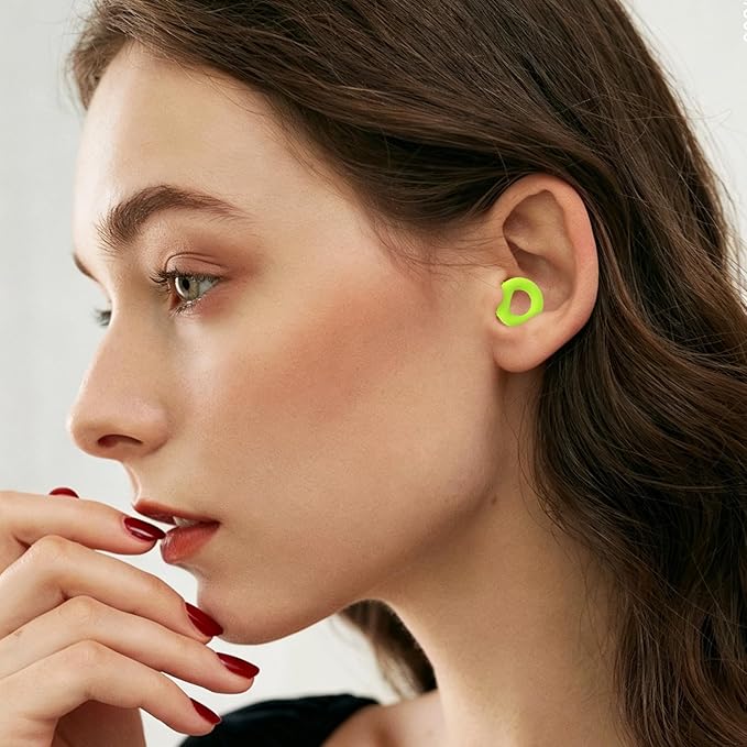 Ear Plugs for Noise Reduction–Super Soft, Reusable Hearing Protection in Flexible Silicone for Sleep, Noise Sensitivity & Flights-8 Ear Tips in XS/S/M/L–27dB Noise Cancelling–Light Green