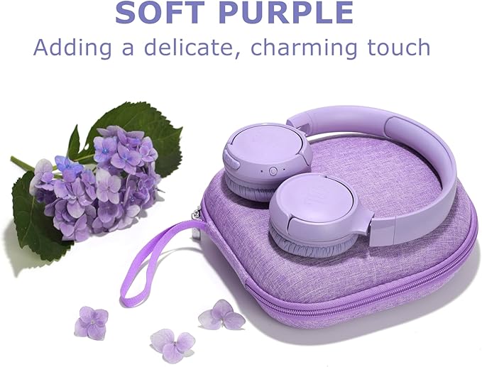 Ginsco Universal Headphone Case Compatible with JBL Tune 510BT 720BT, Sony WH-CH 720N/WH-CH520, with Sony/JBL/Soundcore Q20i Q30/BERIBES/TOZO/KVIDIO etc Wireless Headphones Purple