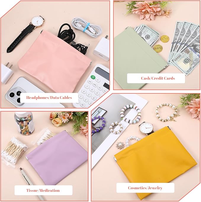 4 Pcs Small Makeup Bag for Purse, 6.7x5.5 Inch Small Lipstick Pouch for Purse, Waterproof Portable Cosmetic Bag forPurse, Smalls Travel Pouch