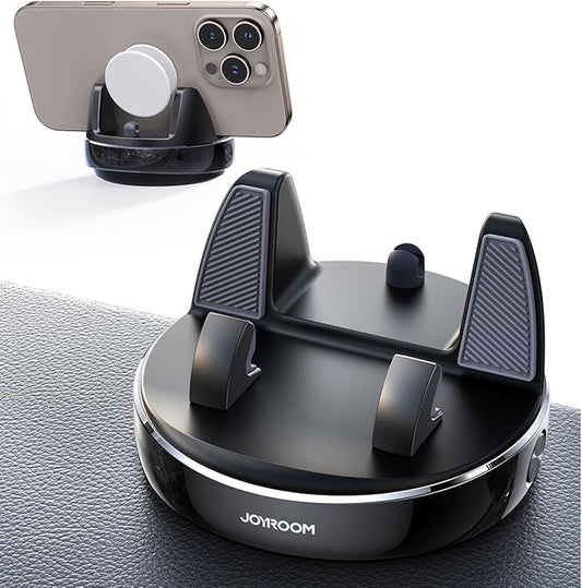 JOYROOM Car Phone Holder Mount, 360° Adjustable & Avoid Sun Glare Phone Holder for Car, Slip Free Spring Snap Design Dashboard Phone Stand, Compatible with Smartphones, GPS Devices