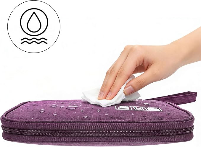 Yamrots Travel Cable Organizer, Electronic Organizer Travel Case, Portable Storage Bag for SD Card, Charger, Power Bank, Earphone (Purple)