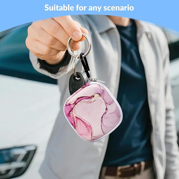 Earbud Case, Personalised Patterned Portable EVA Headphone case Cell Phone Accessories Organizer with Carabiner for Wired/Wireless Earphone, Earbud, Earpieces, SD Memory Card, Camera Chips