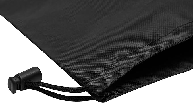 PALTERWEAR Drawstring Pouch with Toggle (6 x 8 Inch - 12 Pack - Black) Nylon Cinch and Ditty Bag for Travel, Office and Storage