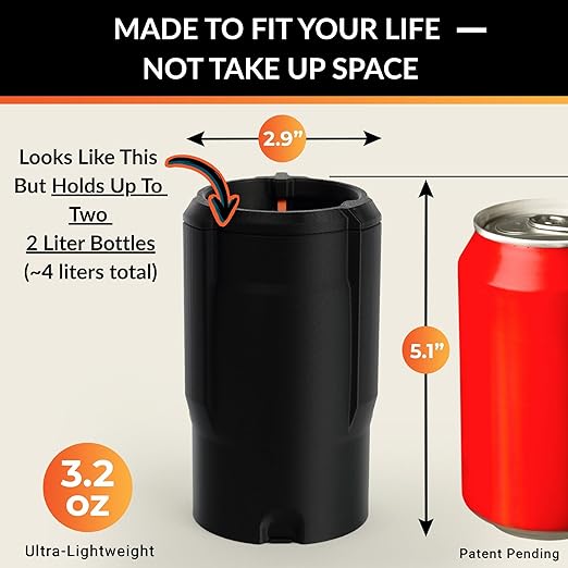 Trash Trapper Car Trash Can Cup Holder | Mini Car Trash Can | Fits in Most Doors | 5.1" x 2.9" | Traps More & Empties Less, Patent-Pending Compaction, Gifts for Men, Black