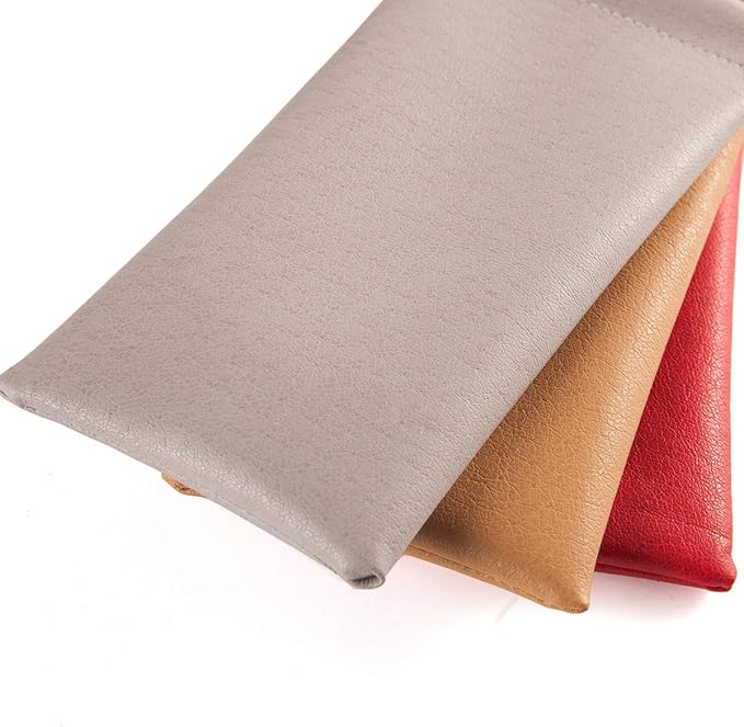 TRIUMPH VISION Squeeze Leather Sunglasses Pouch - 3 Pack Glasses Case Soft Eyeglass Sleeve Pouch Holder